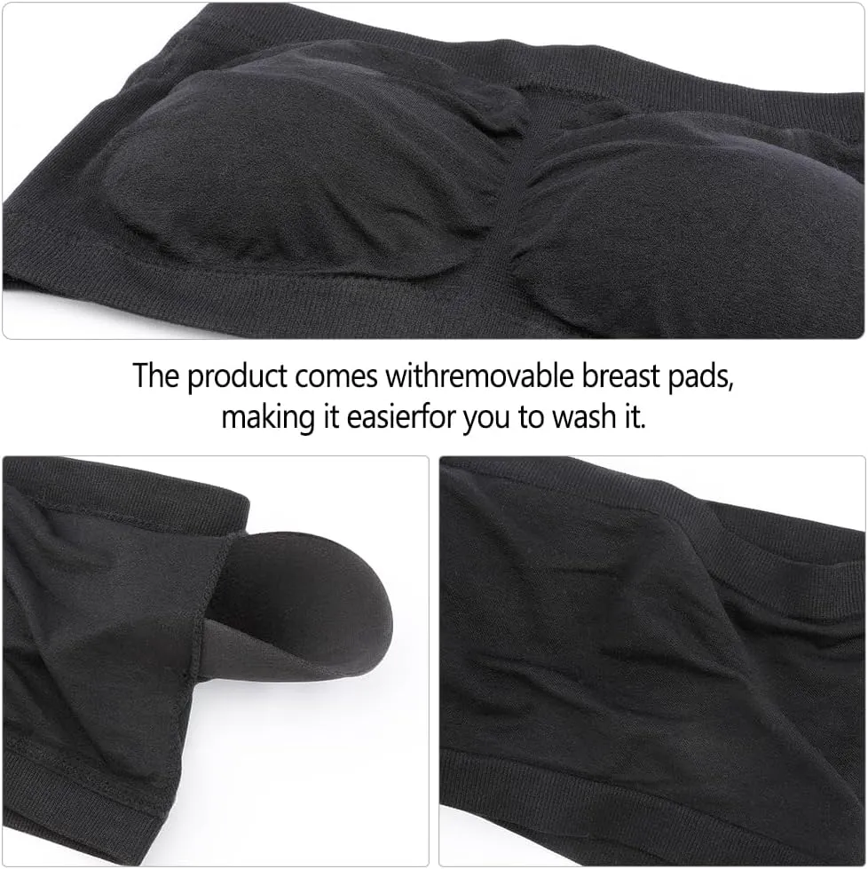 2-3 Pack Strapless Bra,Tube Tops for Women,Bandeau Bra,Tube Top,Seamless Bra,Tube Top with Built in Bra