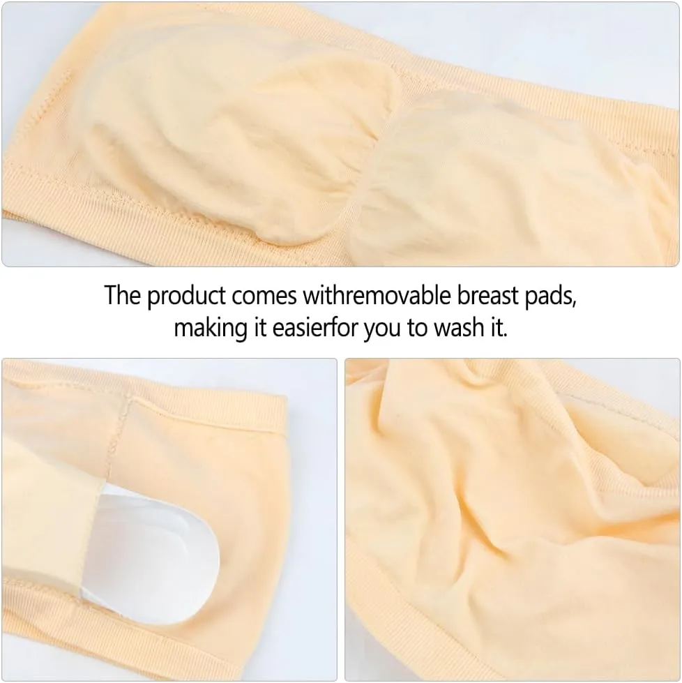 2-3 Pack Strapless Bra,Tube Tops for Women,Bandeau Bra,Tube Top,Seamless Bra,Tube Top with Built in Bra