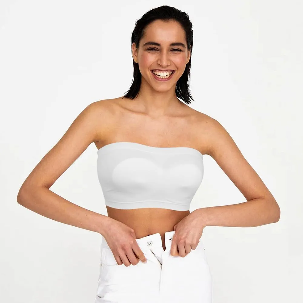 2-3 Pack Strapless Bra,Tube Tops for Women,Bandeau Bra,Tube Top,Seamless Bra,Tube Top with Built in Bra