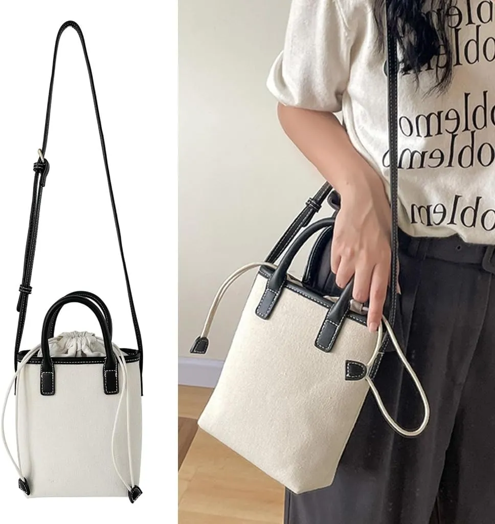 2023 NEW Bucket Bags Simple Fashion Bag Crossbody Bag Canvas Shoulder Bag Versatile Travel Bag for Women Girl