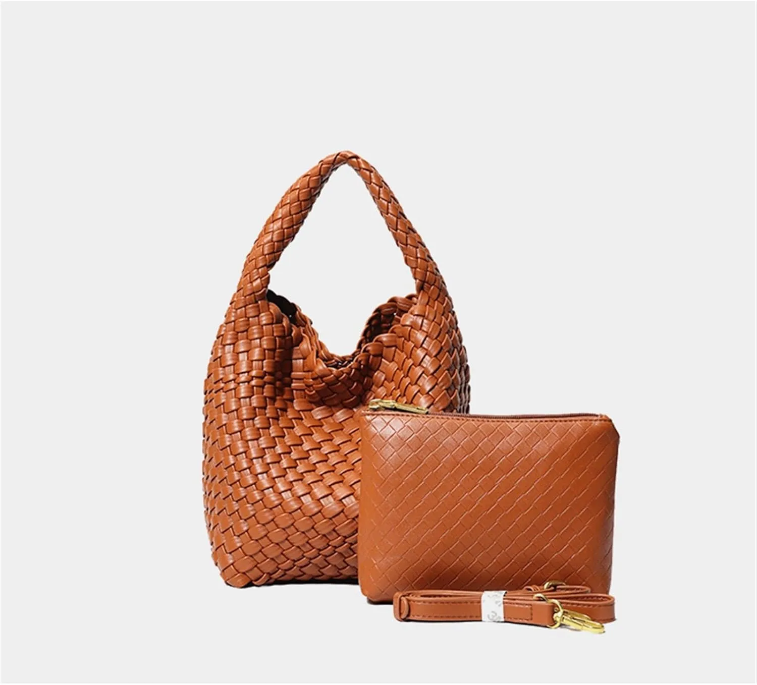 2024 Hand-woven Bag Portable Bucket Bag For Women Large Capacity Versatile Crossbody Commuter Bag(C)