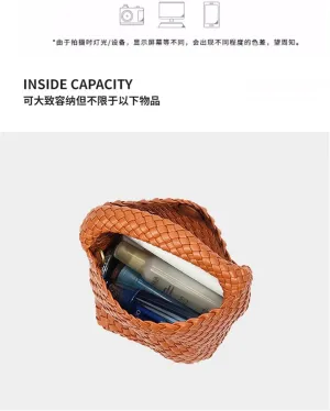 2024 Hand-woven Bag Portable Bucket Bag For Women Large Capacity Versatile Crossbody Commuter Bag(C)