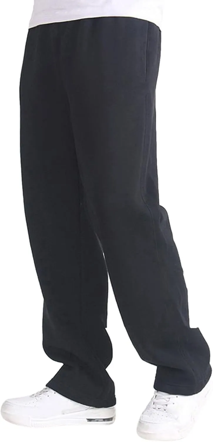 2024 Men's Cargo Sweatpants Stylish Casual Fleece Joggers Loose Fit Open Bottom Athletic Trousers for Men with Pockets