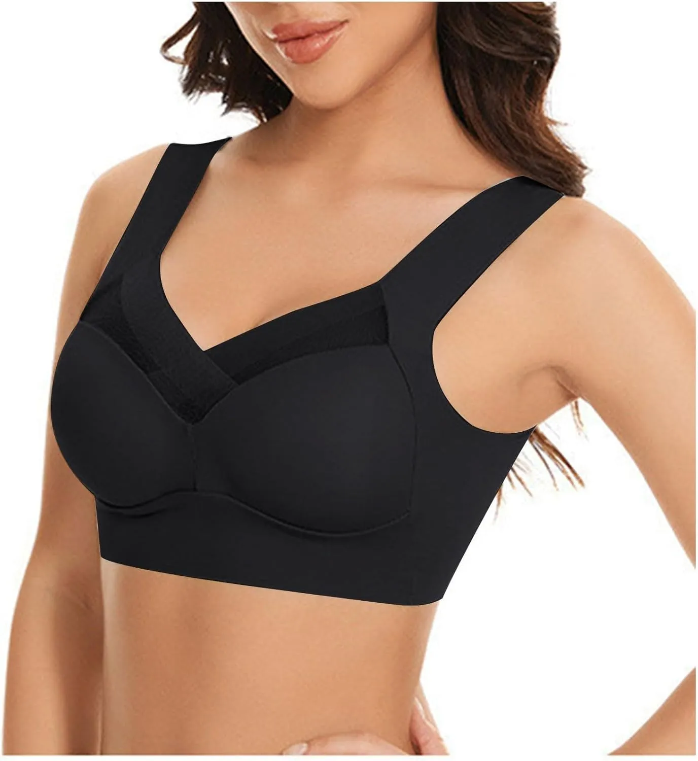 3 Pack Seamless Comfort Bra for Women - Wireless Full Coverage Push Up Sports Bra for Everyday Wear and Workouts for Women