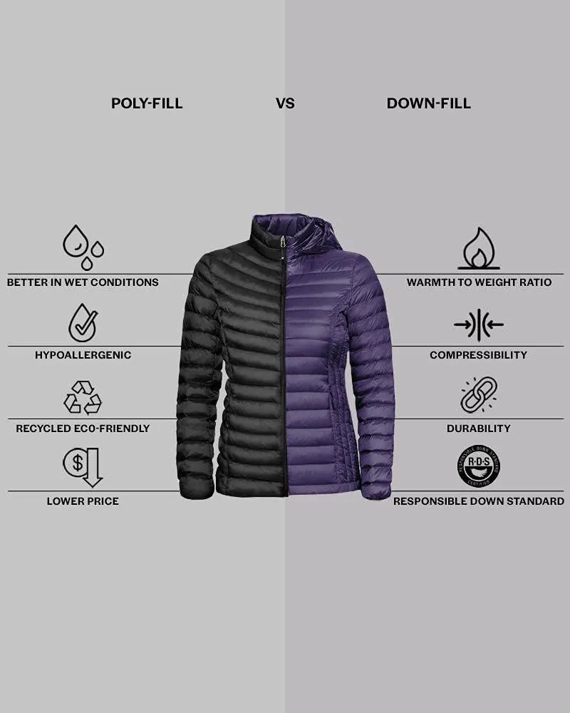 32 Degrees Womens Ultra-Light Down Alternative Water-Repellent Packable Puffer Vest Outerwear with Zipper