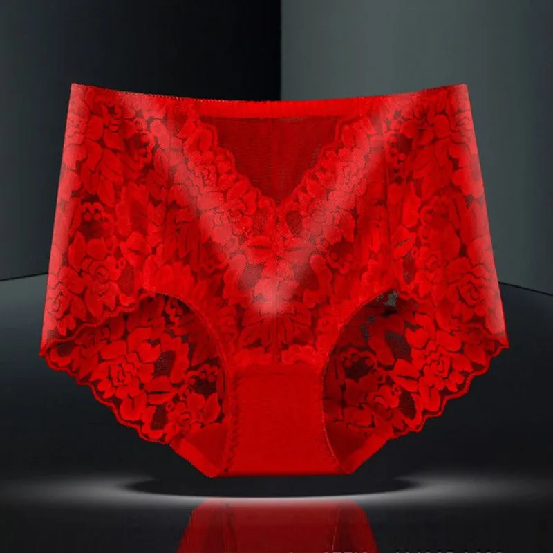 4-Pack Sexy Lace Flower See-Though Hollow Panties