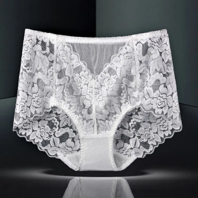 4-Pack Sexy Lace Flower See-Though Hollow Panties