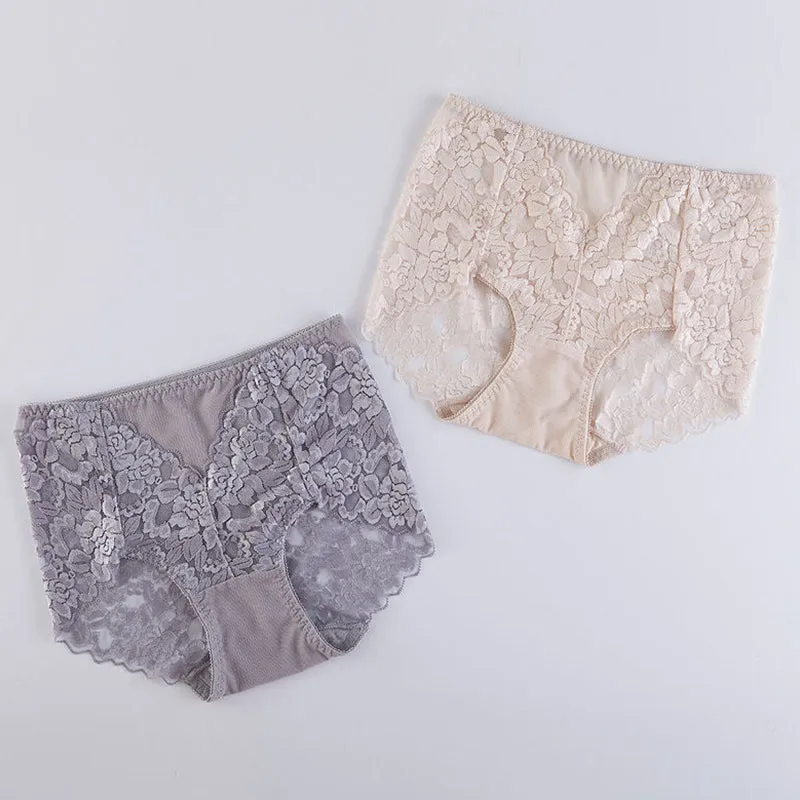 4-Pack Sexy Lace Flower See-Though Hollow Panties