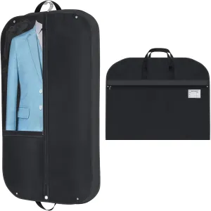 43" Garment Bags for Travel Suit Bags for Men Travel and Storage Waterproof Oxford Hanging Clothes Bags Large Black Garment Bag Gusseted Women Dress Bag Suit Cover with Handles, Zipper Pockets