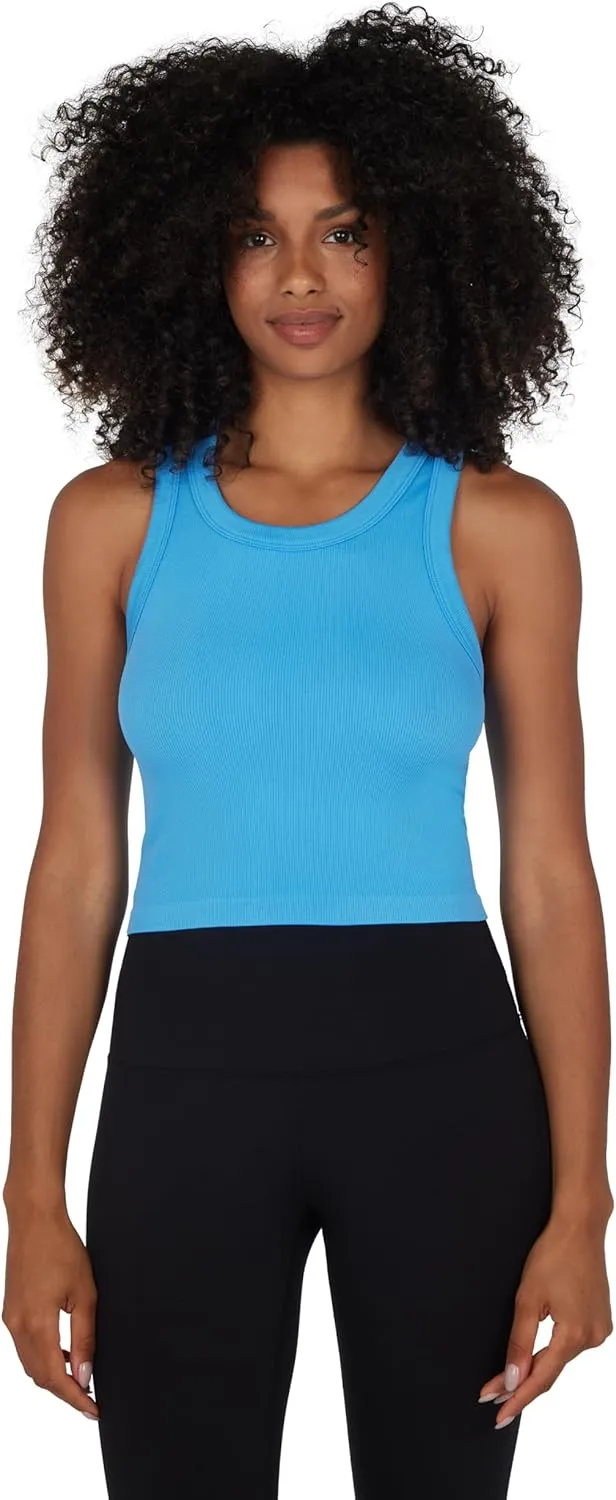 90 Degree By Reflex Womens Seamless Tank Ribbed Fitted Racerback Top 3 Pack