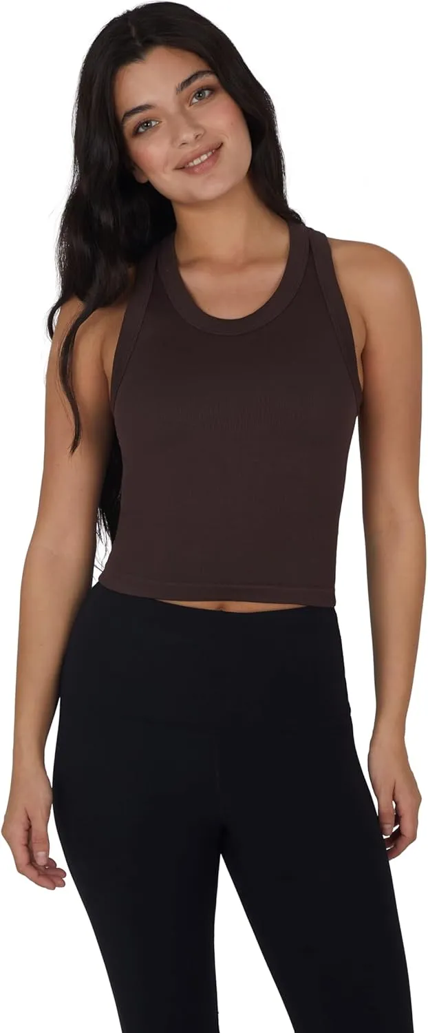 90 Degree By Reflex Womens Seamless Tank Ribbed Fitted Racerback Top 3 Pack