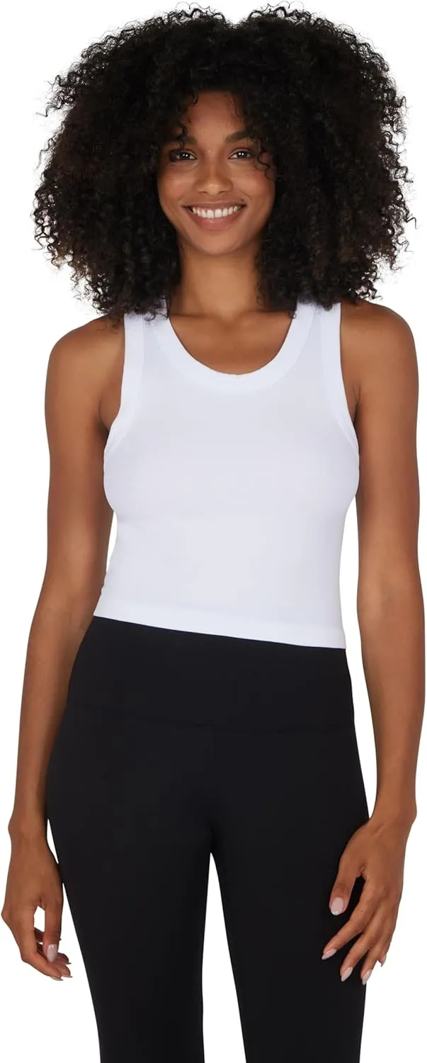90 Degree By Reflex Womens Seamless Tank Ribbed Fitted Racerback Top 3 Pack