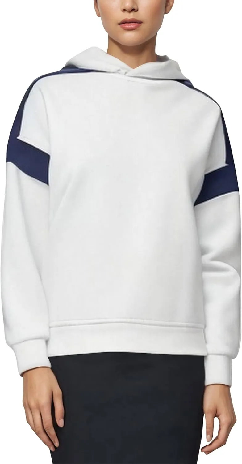 ABOCIW Womens Fleece Oversized Hoodie Sweatshirt Colour Block Panelling Long Sleeve Sweaters Pullover Tops