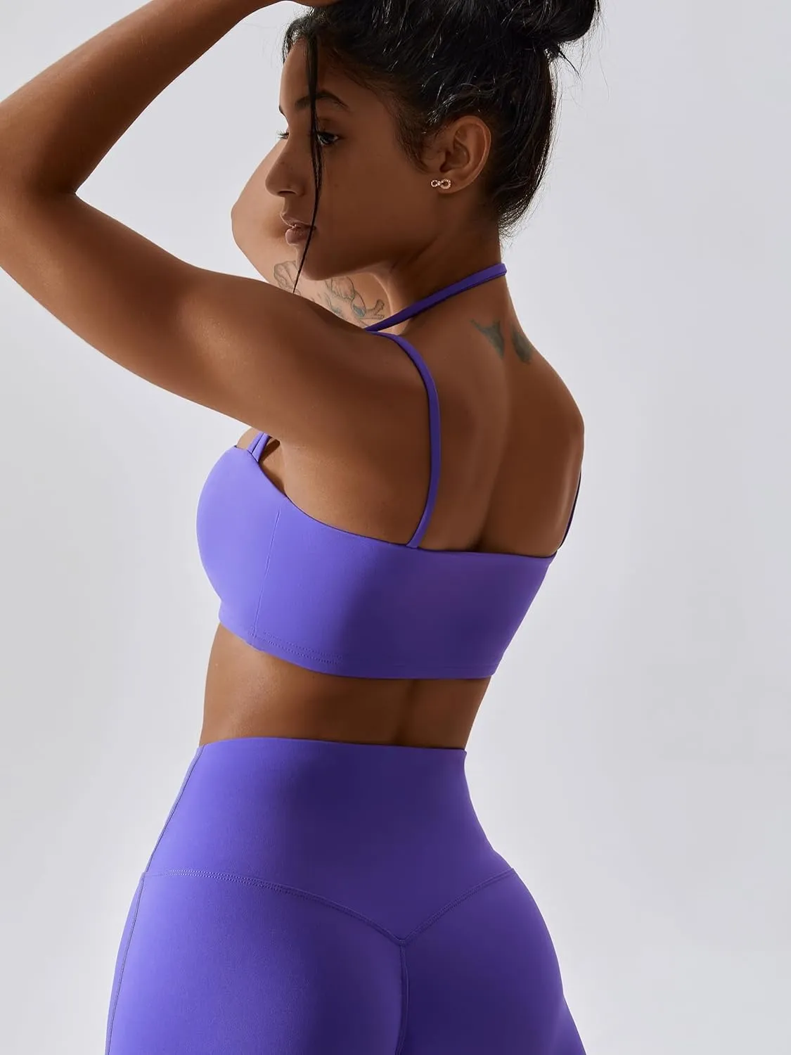 ABOCIW Women's Workout Bandeau Sports Bras Padded Halter Bra Training Fitness Running Yoga Crop Tank Top