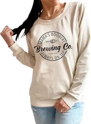 AEARGIV Women Causal Maternity Nursing Sweatshirt Comfort Friendly Zip Breastfeeding Pullover Tops Mama's Boobery Sweater