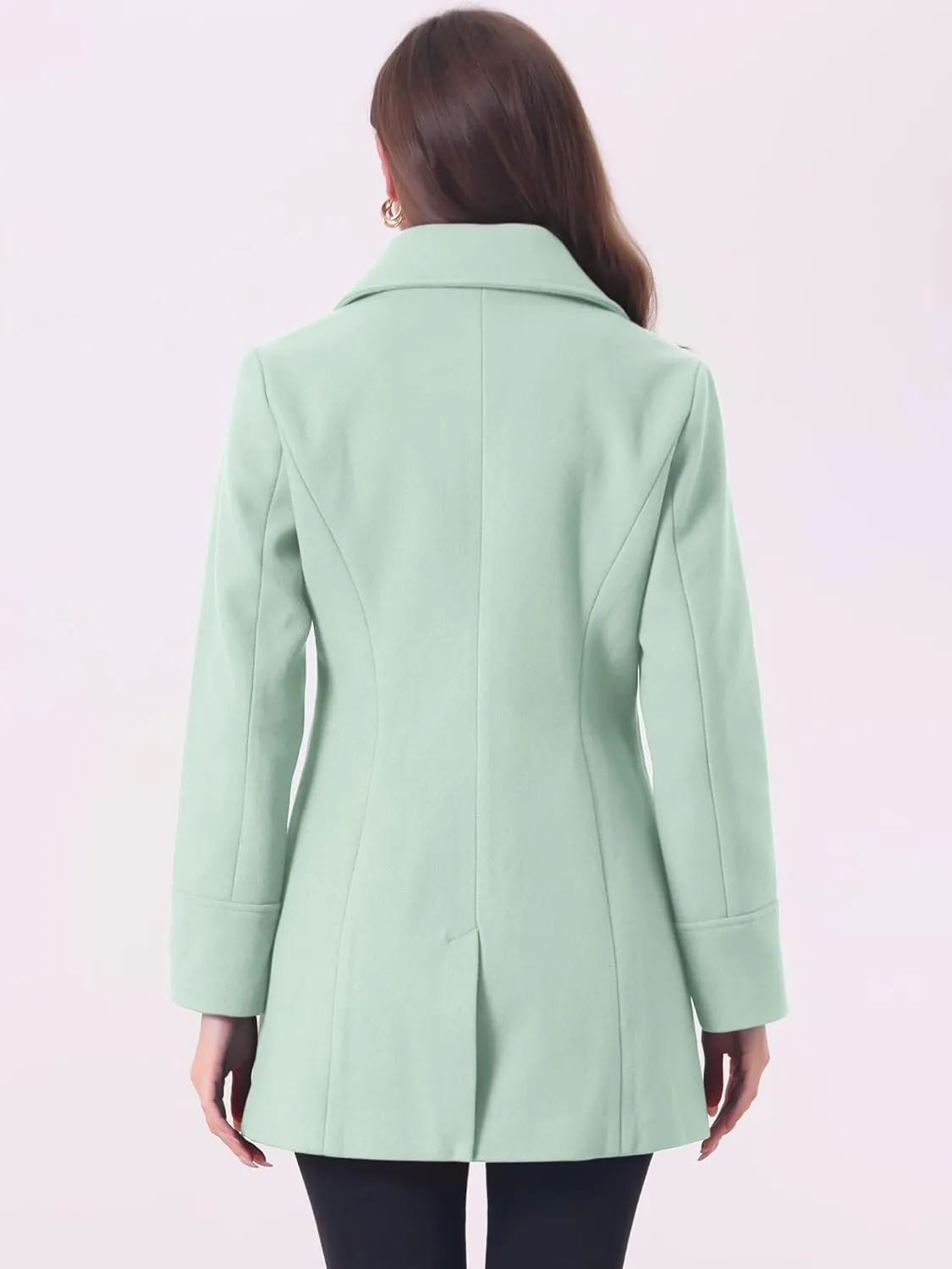 Allegra K Women's Elegant Overcoat Notched Shawl Collar Single Breasted Outerwear Winter Long Coat