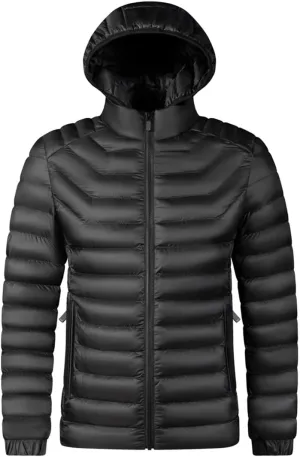 Alloaone Mens Hooded Waterproof Parkas Lightweight Cotton Padded Parka Jacket Coat Warm Jacket