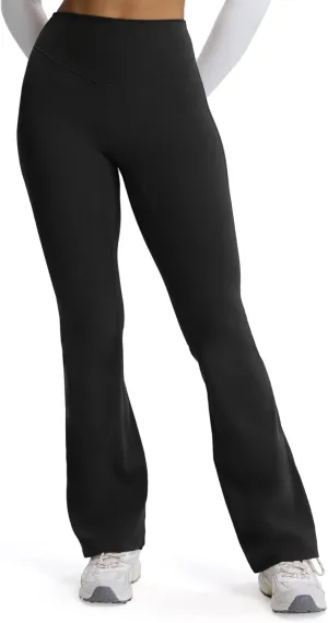 Aoxjox Flare Leggings for Women Hidden Scrunch Butt Lifting High Waisted Wide Leg Yoga Pants 30"/32"/34"