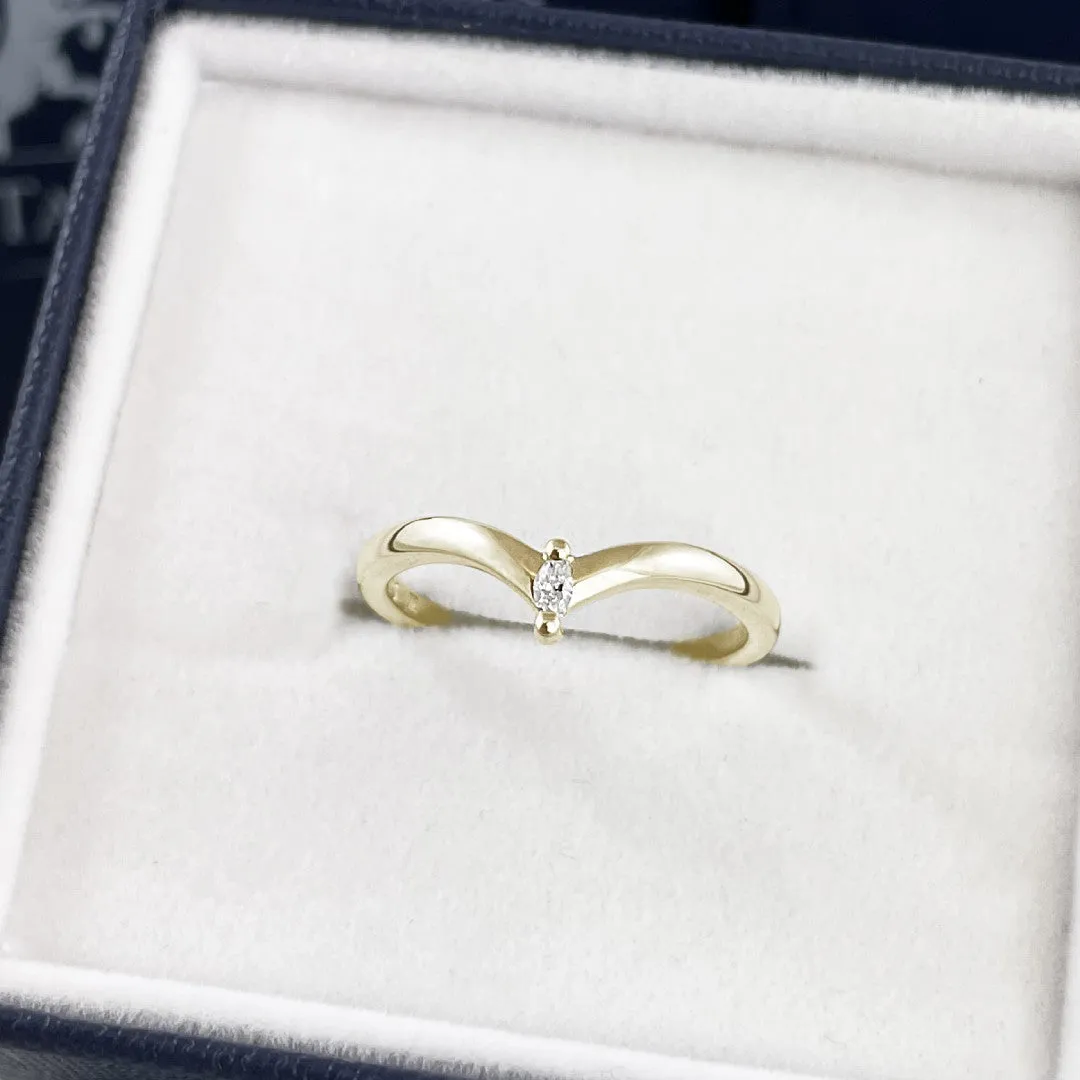 Aria Marquise Diamond Ring · Yellow Gold · 2mm · .03ct