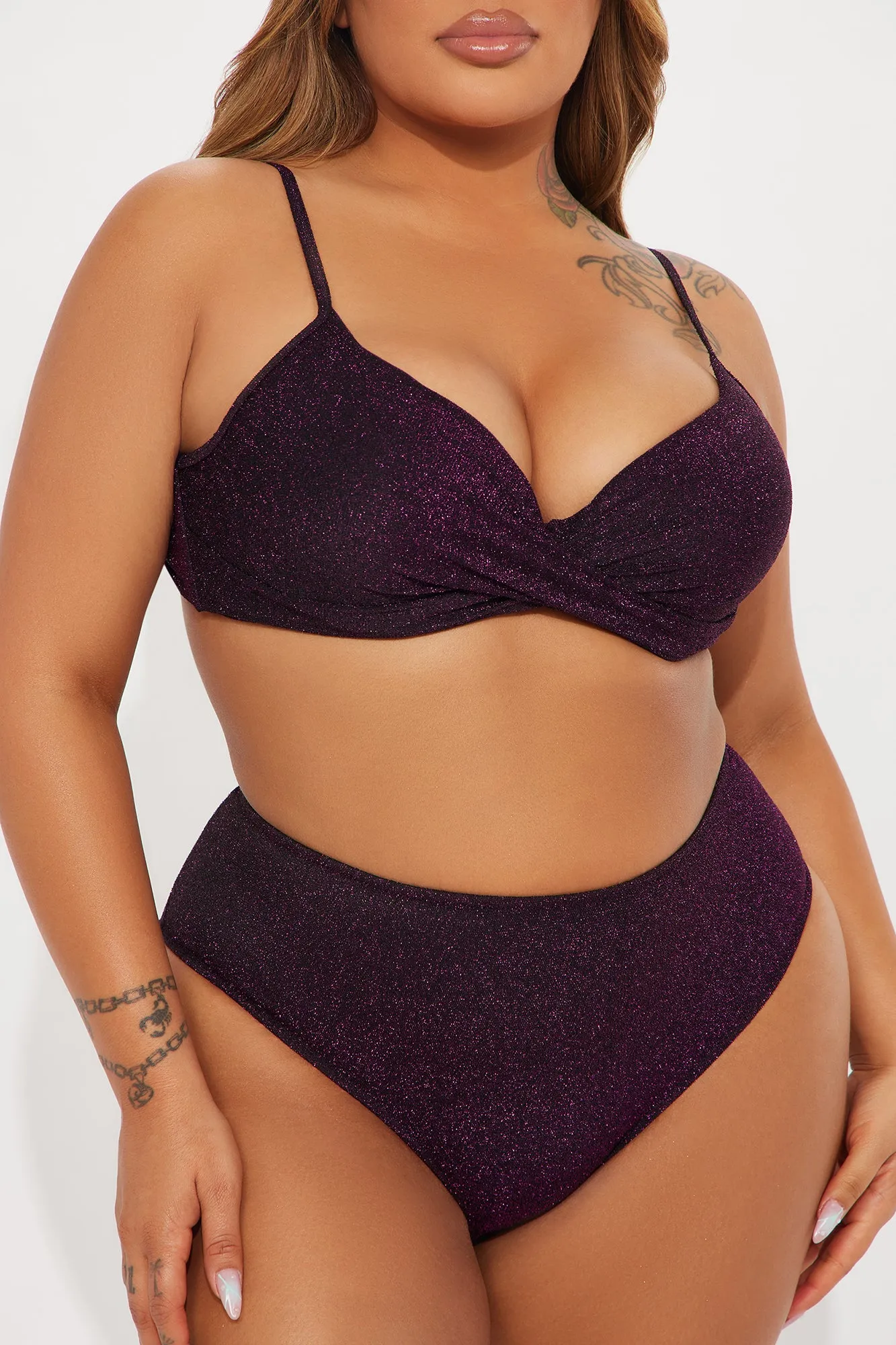 Ariella Shimmer 2 Piece Bikini - Purple