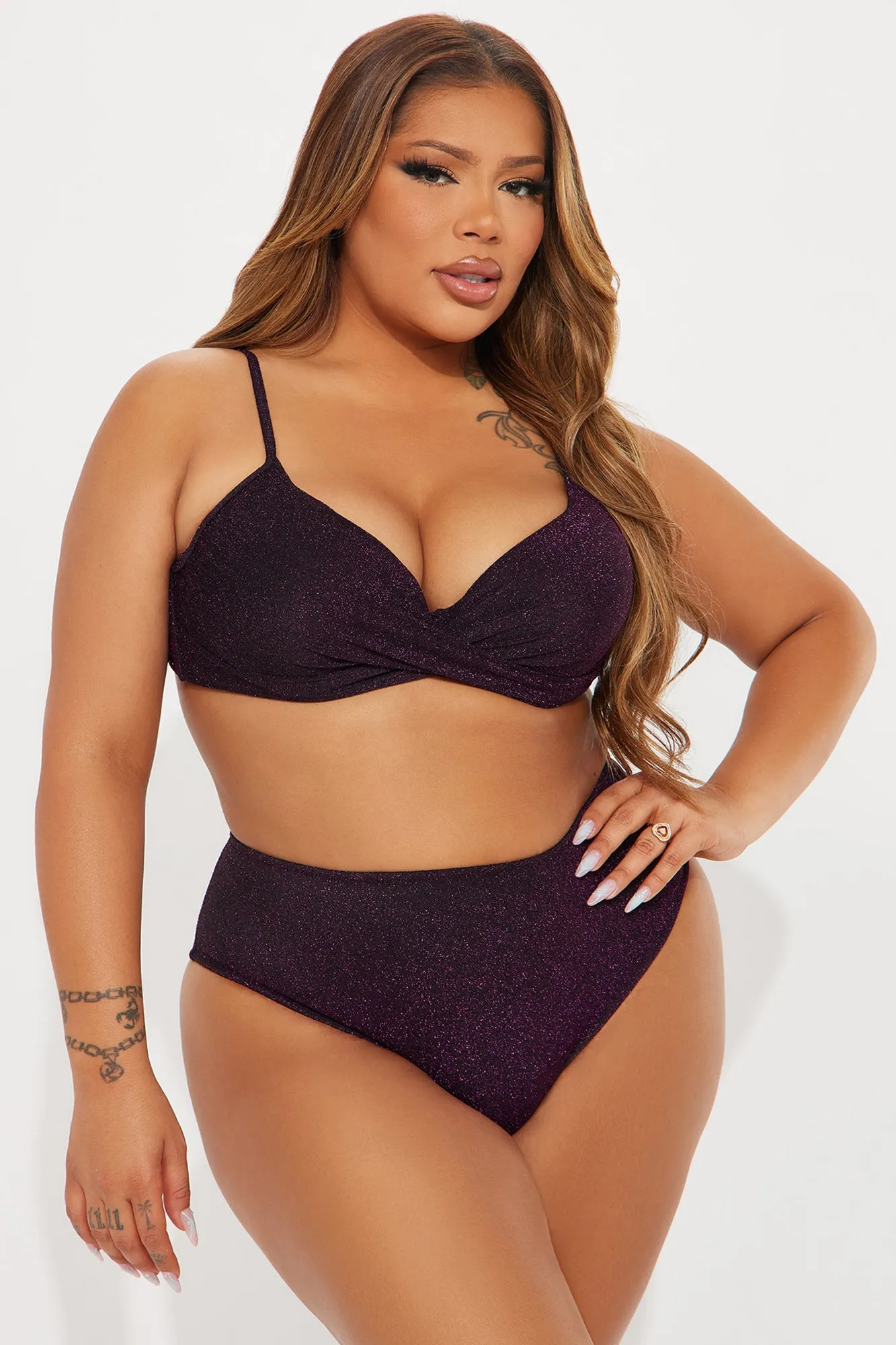 Ariella Shimmer 2 Piece Bikini - Purple