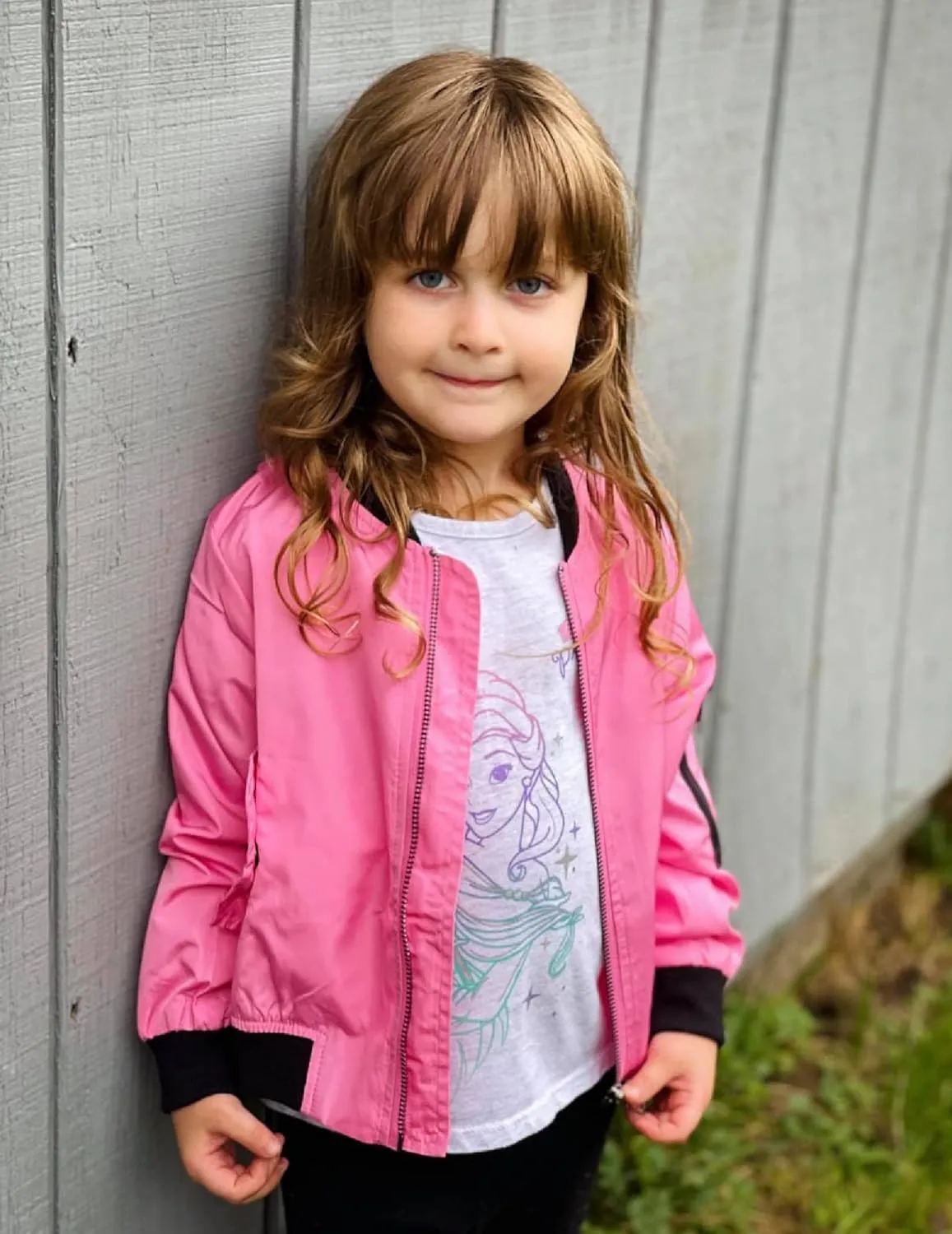 Arshiner Girls Bomber Jacket Casual Coat Zip Up Outerwear with Pockets for 4-12 Years
