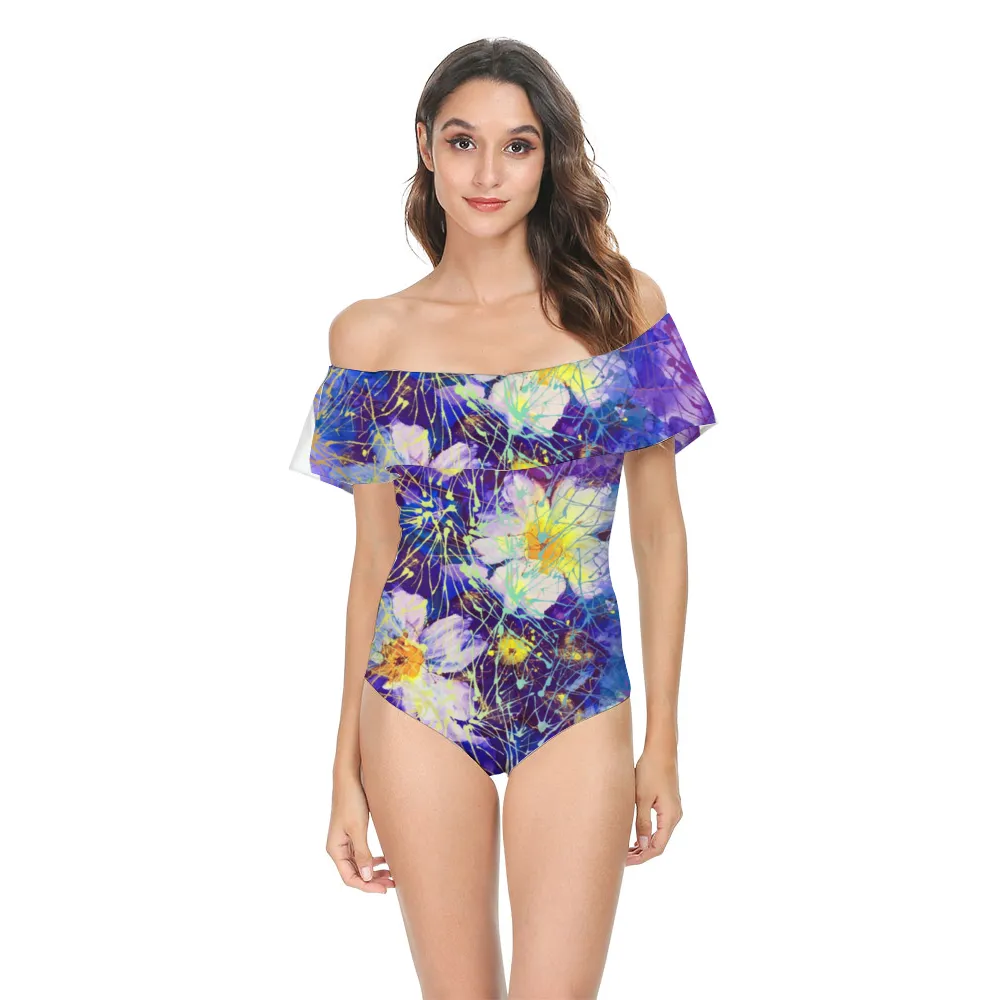 Art Flowers Flounce Top Swimsuit up to 6 XL (FWS)