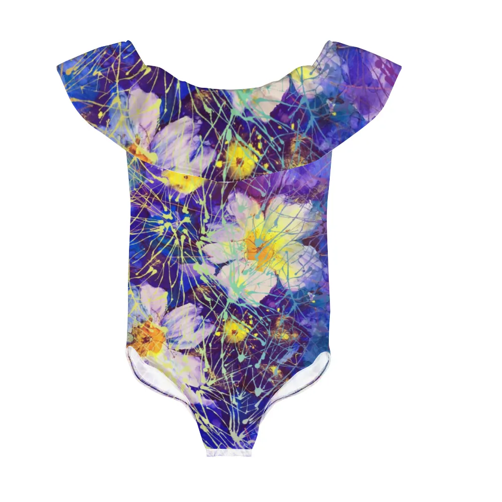 Art Flowers Flounce Top Swimsuit up to 6 XL (FWS)
