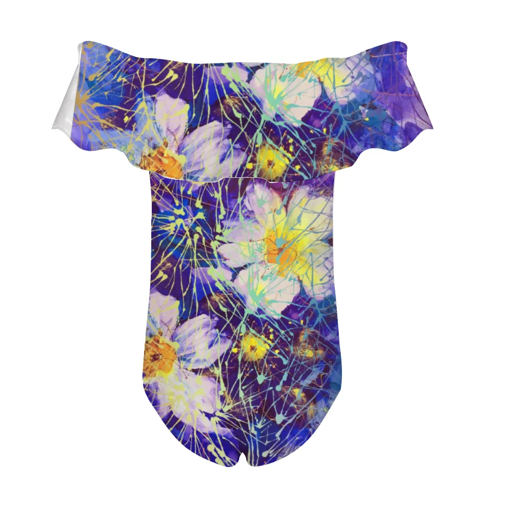 Art Flowers Flounce Top Swimsuit up to 6 XL (FWS)