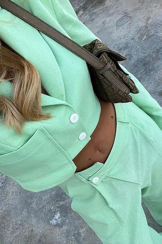 Asymmetrical French Lapel Button Suit