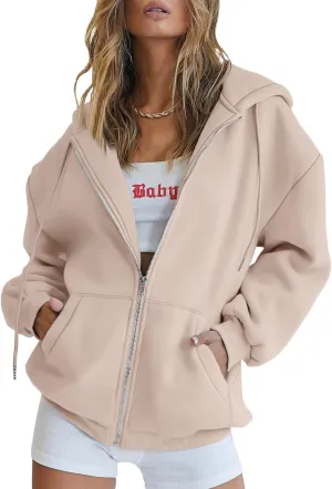 AUTOMET Womens Zip Up Hoodies Long Sleeve Fall Oversized Sweatshirts Fleece Y2K Jacket with Pockets 2025 Fashion Clothes