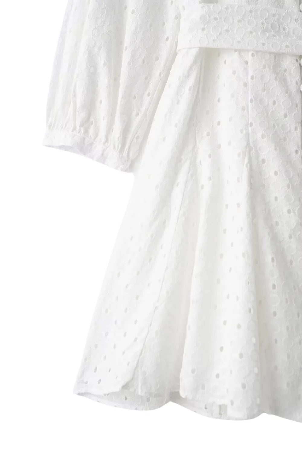 ‘Autumn’ Minimalist Lace Embroidered Short Dress