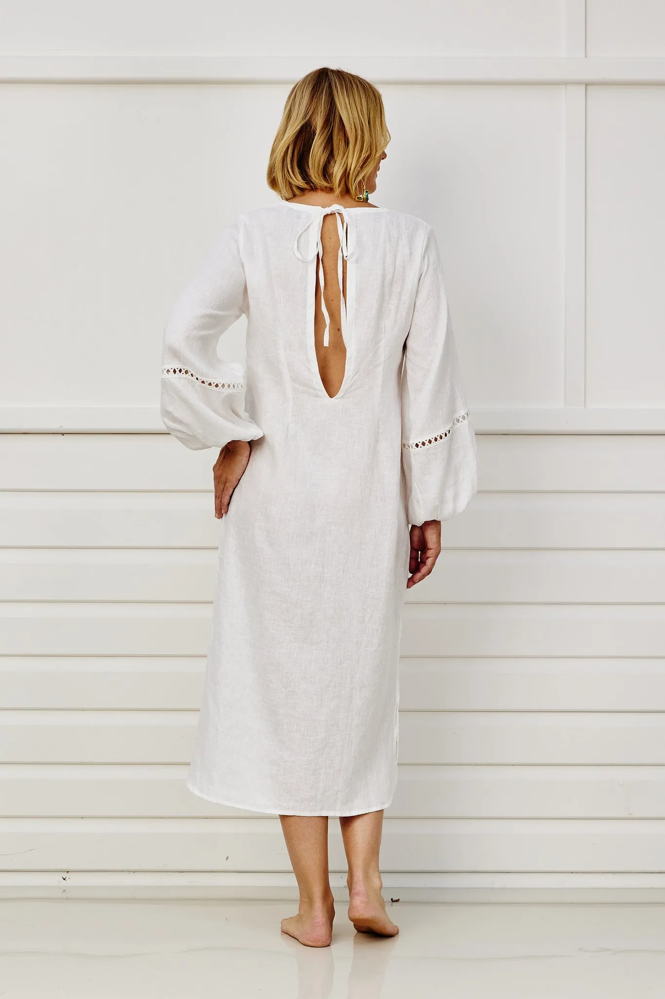 Azores Caftan Dress - Pale Ivory