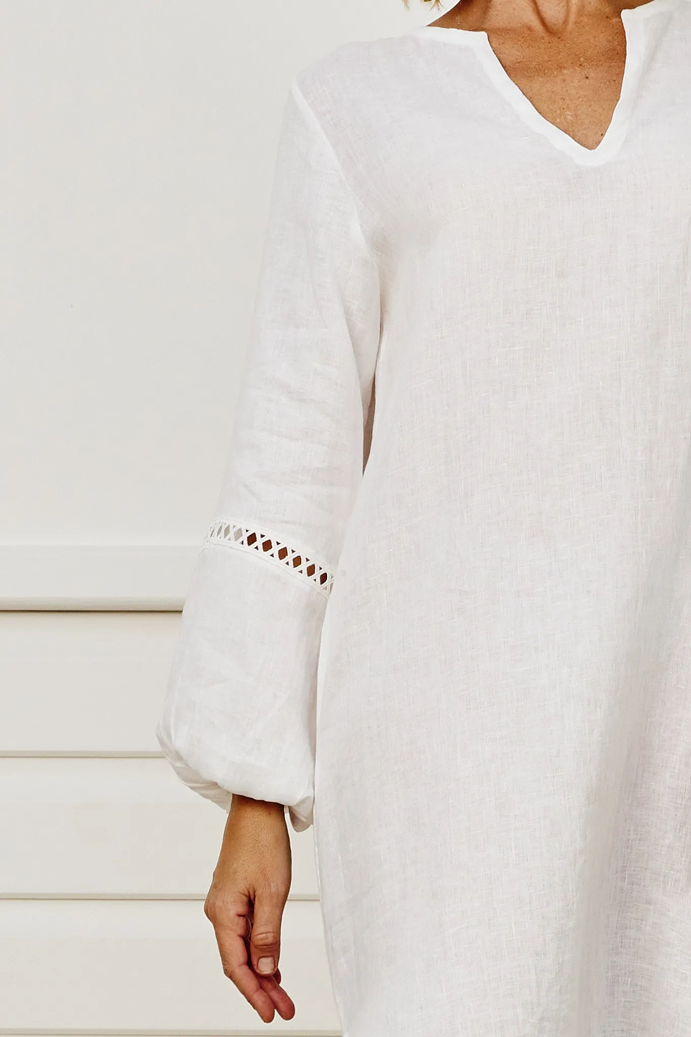 Azores Caftan Dress - Pale Ivory