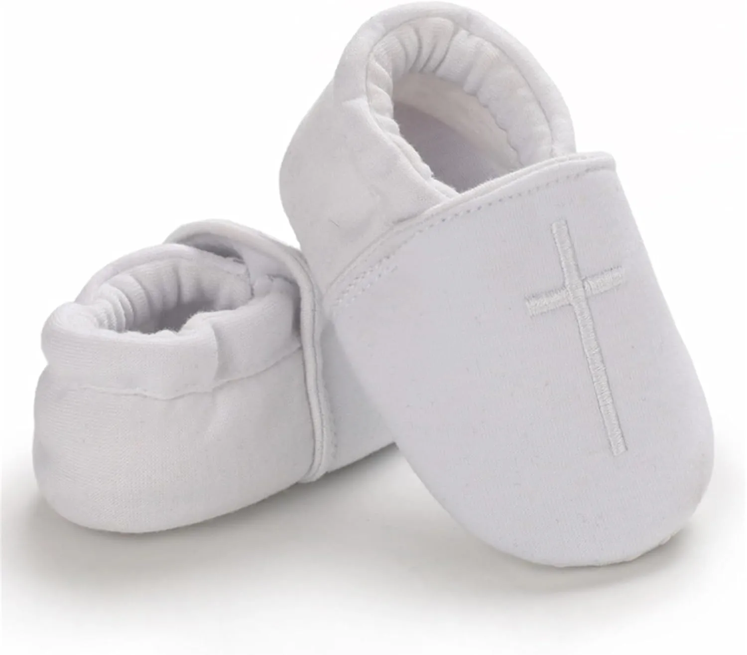 Baby Baptism Shoes & Socks, Boys Girls Infant Toddler, Soft Sole White Christening Sneaker Socks, 3PC