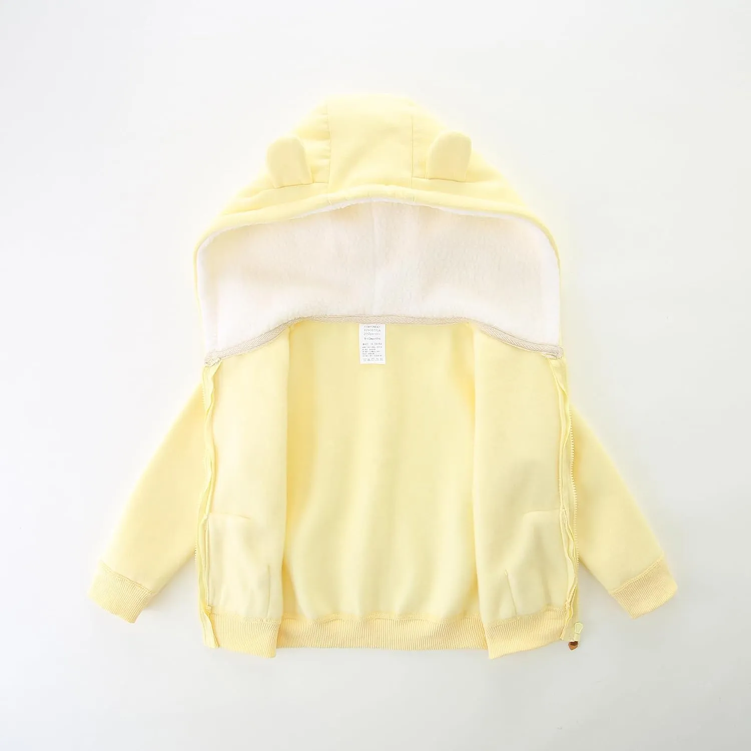 Baby Boy Girl Clothes Zip-Up Hoodies with Sherpa Lining Spring Fall Outerwear Coat