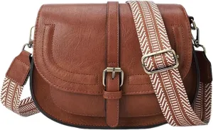 Bags for Women Retro saddle bag ladies shoulder messenger bag versatile women's half circle bag female(Brown)