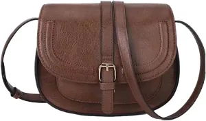 Bags for Women Retro saddle bag ladies shoulder messenger bag versatile women's half circle bag female(Darkcoffeecolor)