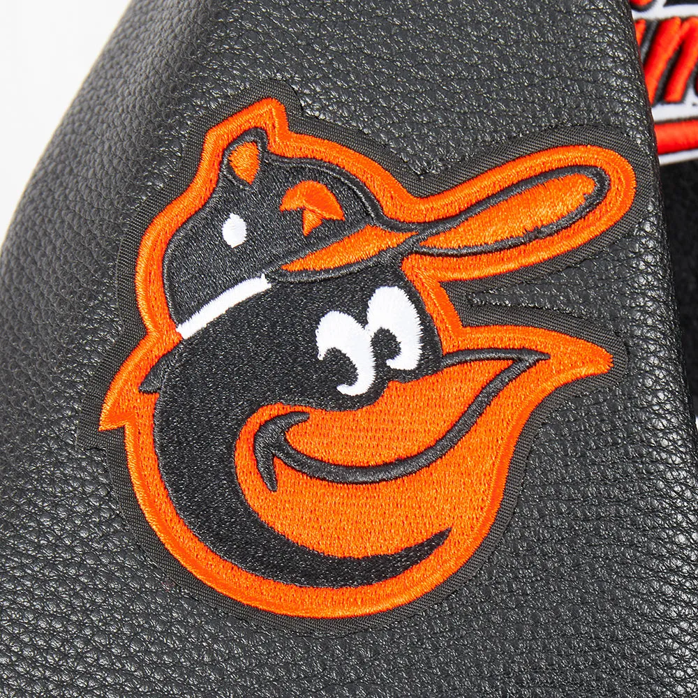 BALTIMORE ORIOLES RETRO CLASSIC BIG BOYS RIB WOOL VARSITY JACKET (BLACK/ORANGE)