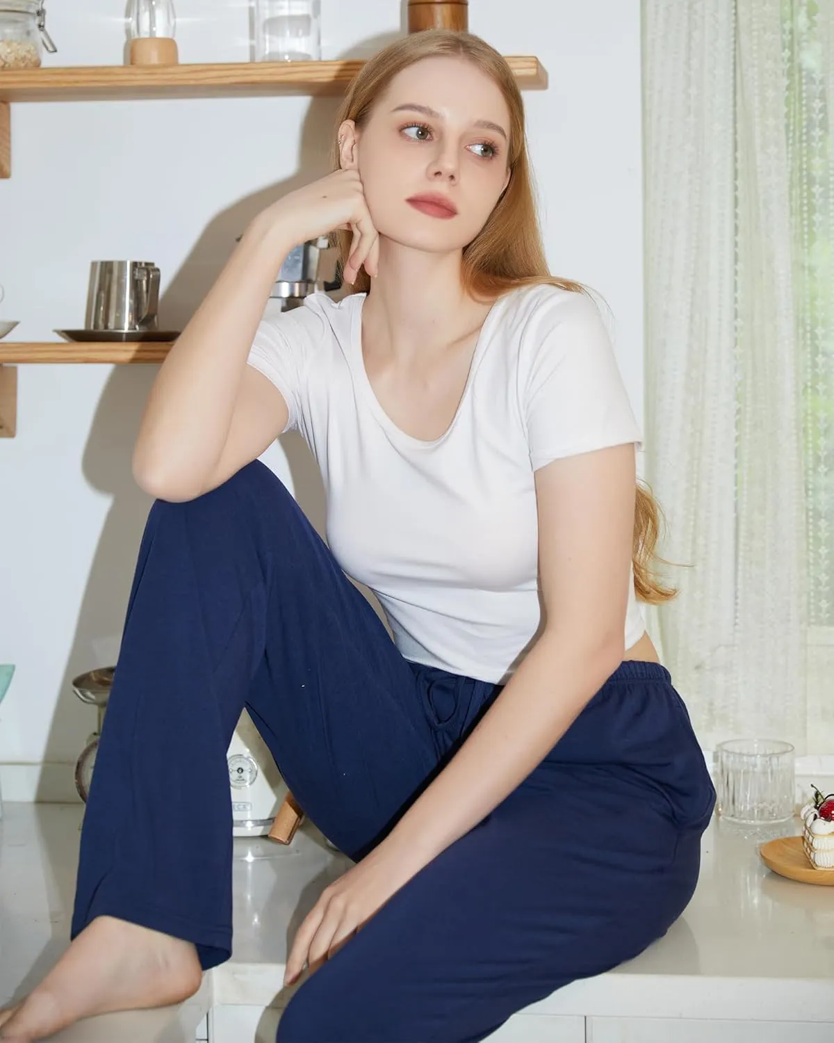 BAMBOO COOL Women Pajama Pants Comfy Lounge Sleep Bottoms, Casual Pj Pants with Pockets and Stretch Drawstring