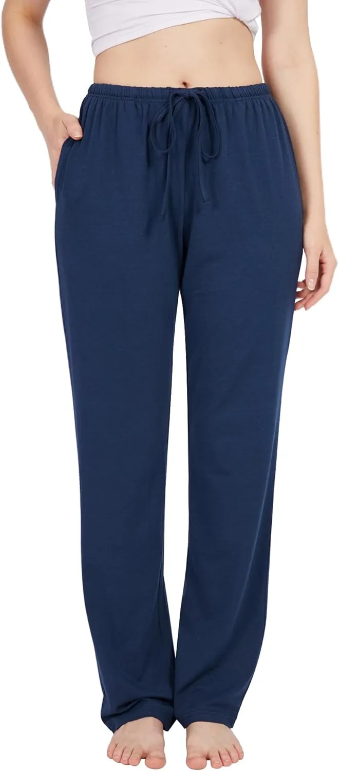 BAMBOO COOL Women Pajama Pants Comfy Lounge Sleep Bottoms, Casual Pj Pants with Pockets and Stretch Drawstring