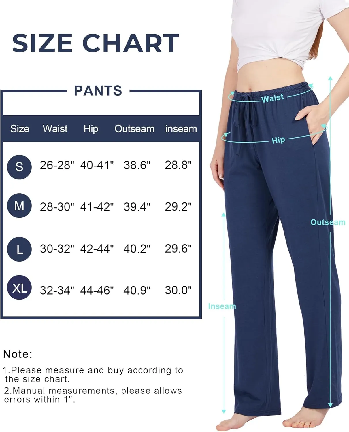 BAMBOO COOL Women Pajama Pants Comfy Lounge Sleep Bottoms, Casual Pj Pants with Pockets and Stretch Drawstring