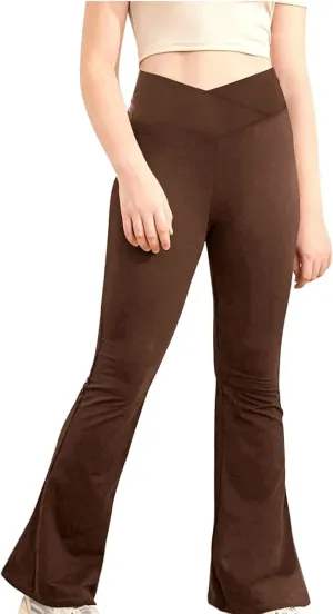 Bell Bottoms for Girls Flare Leggings High Waisted Gym Active Bootcut Yoga Pants for Kids Bell Bottoms Leggings