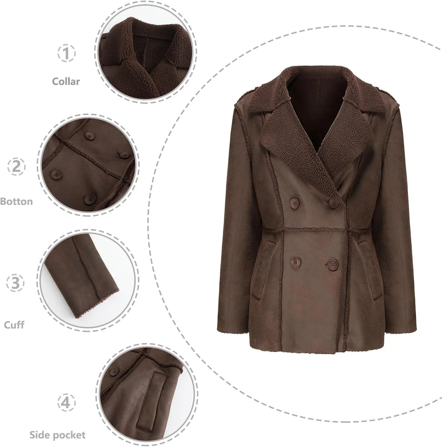 Biker Faux Suede Leather Leather Jacket Women's Lightweight Leather Jacket Casual Motorcycle PU Biker Coat