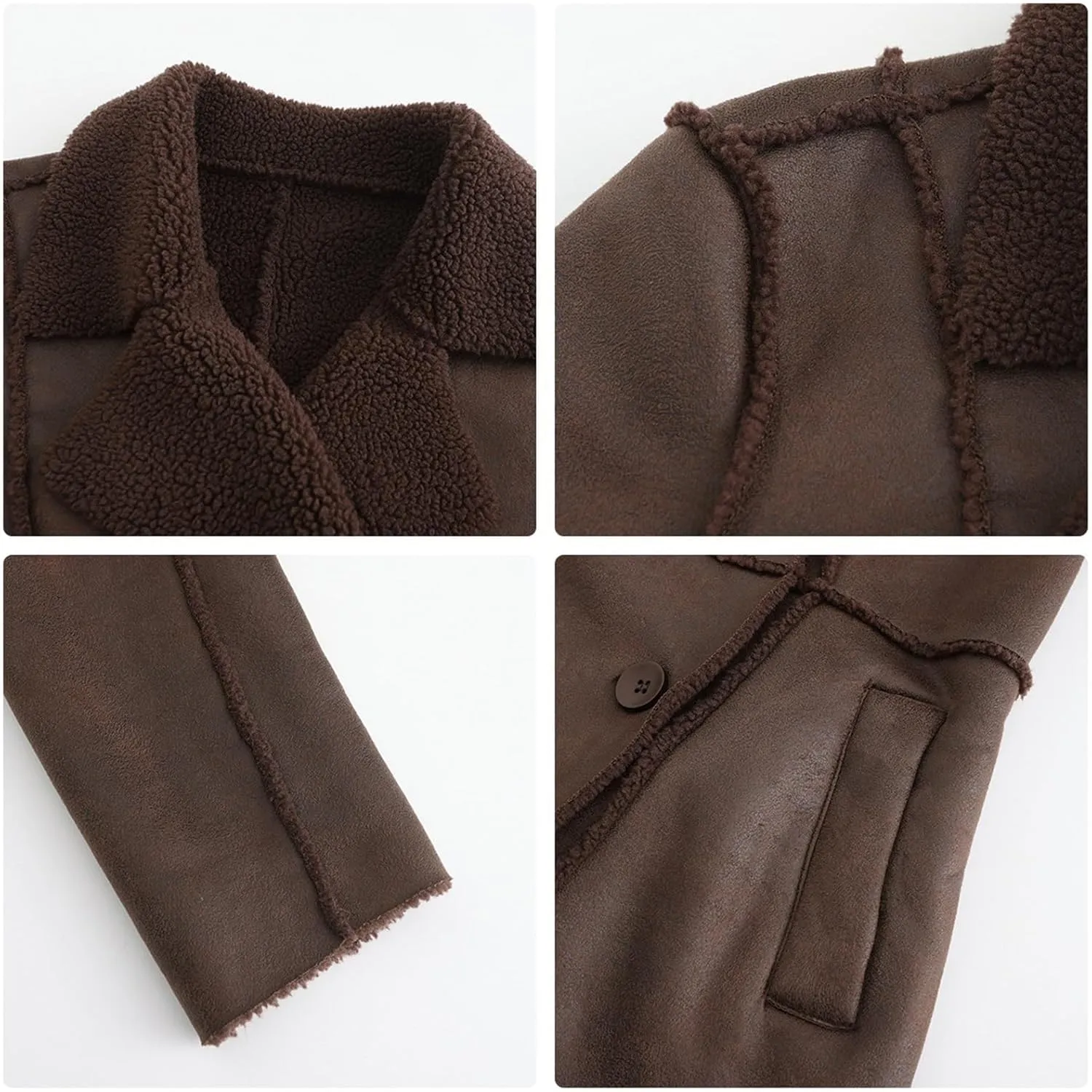 Biker Faux Suede Leather Leather Jacket Women's Lightweight Leather Jacket Casual Motorcycle PU Biker Coat