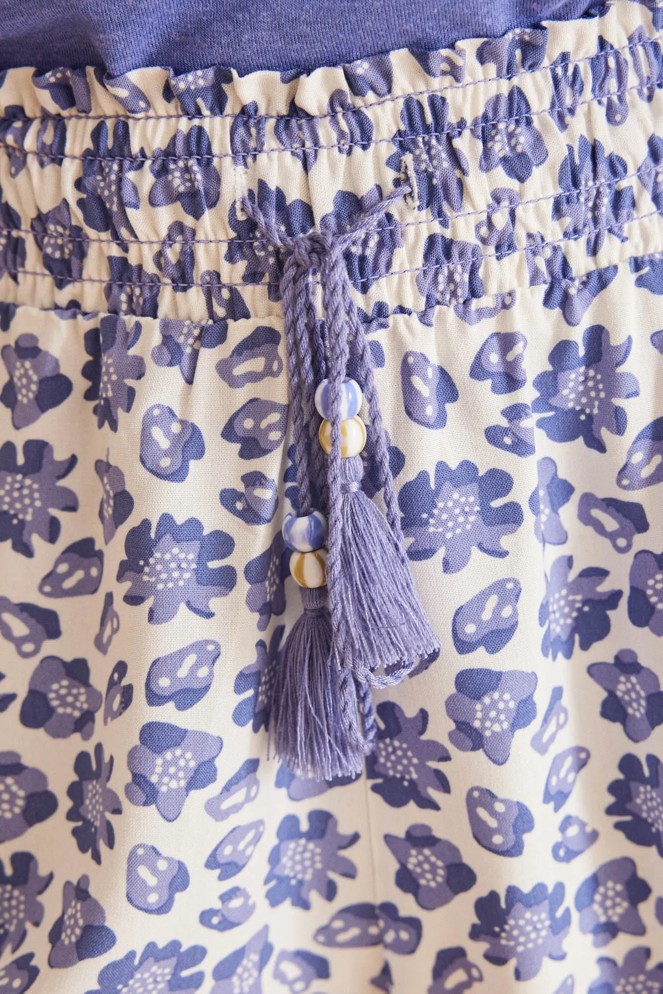 Blue floral print shorts