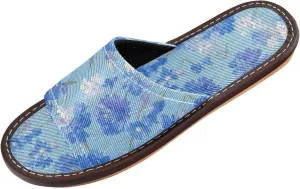 Blue Flowers Men Women's Casual Shower Slippers Summer Beach Sandals for Beach Outdoor Travel
