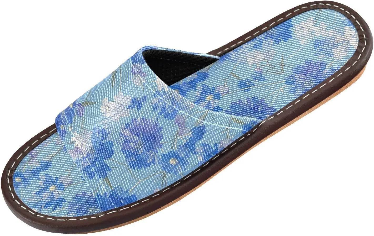 Blue Flowers Men Women's Casual Shower Slippers Summer Beach Sandals for Beach Outdoor Travel