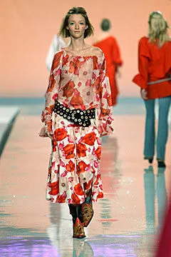 Blumarine - 2PC Red Leopard Halter & Flower Chiffon Pants   - IT 40