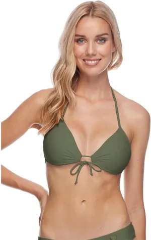 Body Glove Smoothies Baby Love Solid Molded Cup Triangle Push Up Bikini Top Swimsuit